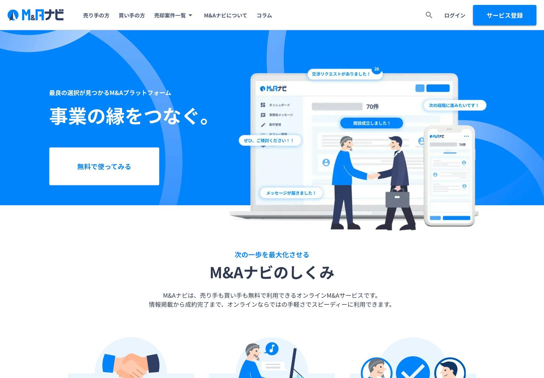 Cover Image for M&A・事業承継マッチングプラットフォーム | M&Aナビ